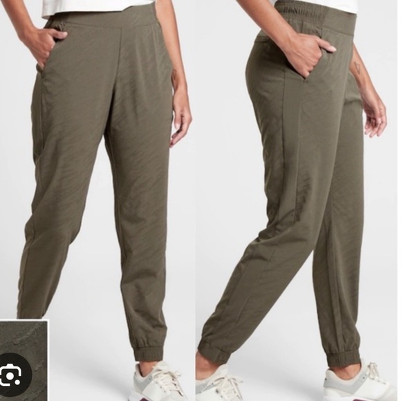 Athleta Pants - Athleta Texture Brooklyn‎ Jogger Pant Mountain Olive size 8